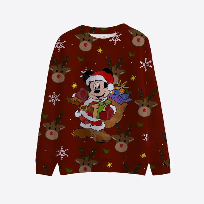 Christmas Themed Mickey Minnie Sweatshirt - Grafton Collection