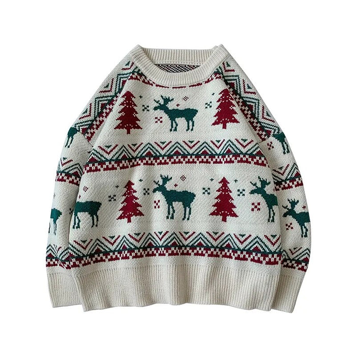 Christmas Tree and Deer Printed Sweater - Grafton Collection