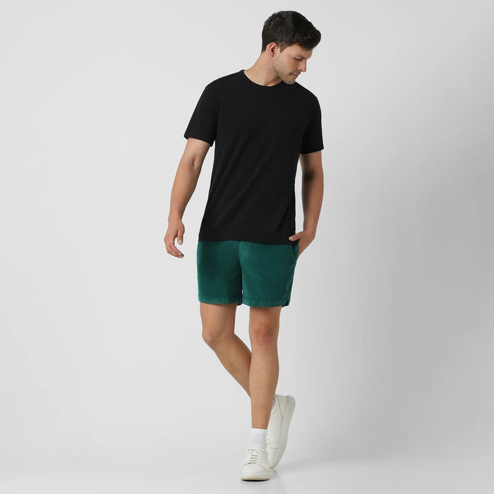 Corduroy Elastic Waistband Shorts