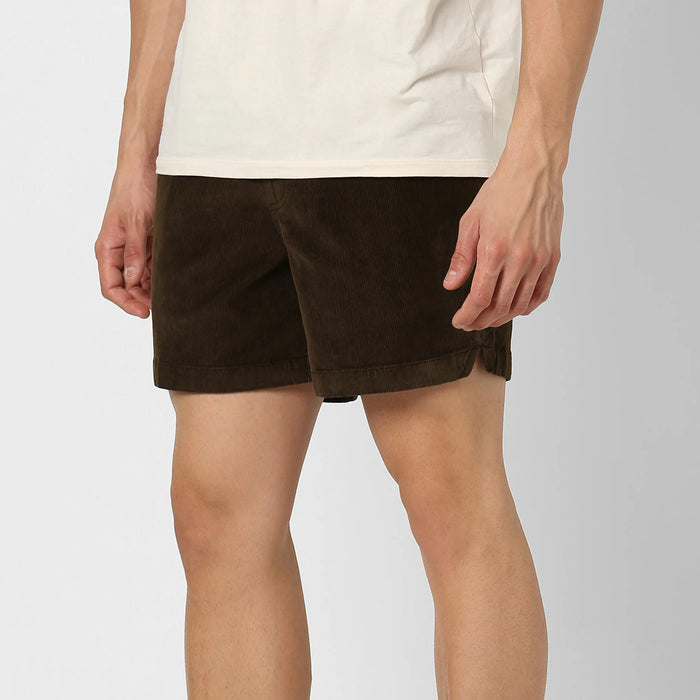 Corduroy Elastic Waistband Shorts