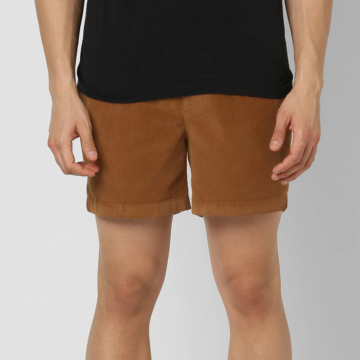 Corduroy Elastic Waistband Shorts