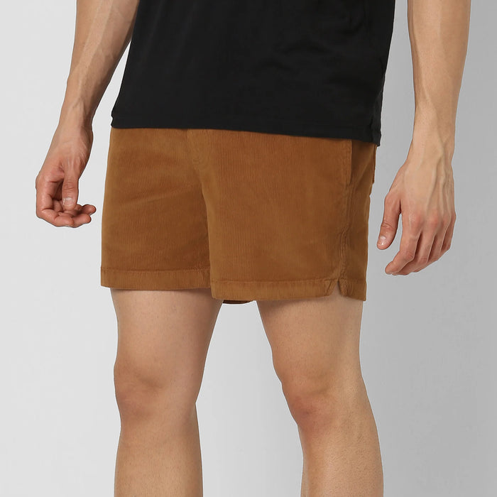 Corduroy Elastic Waistband Shorts
