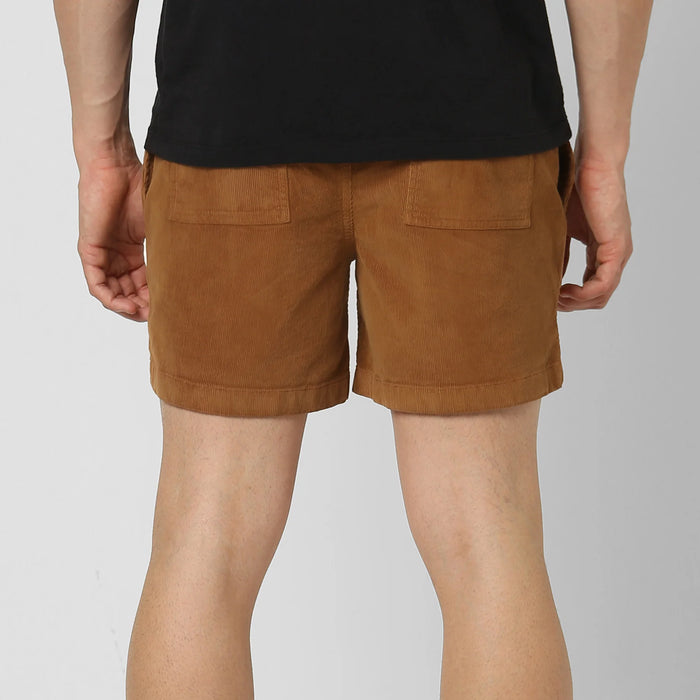 Corduroy Elastic Waistband Shorts