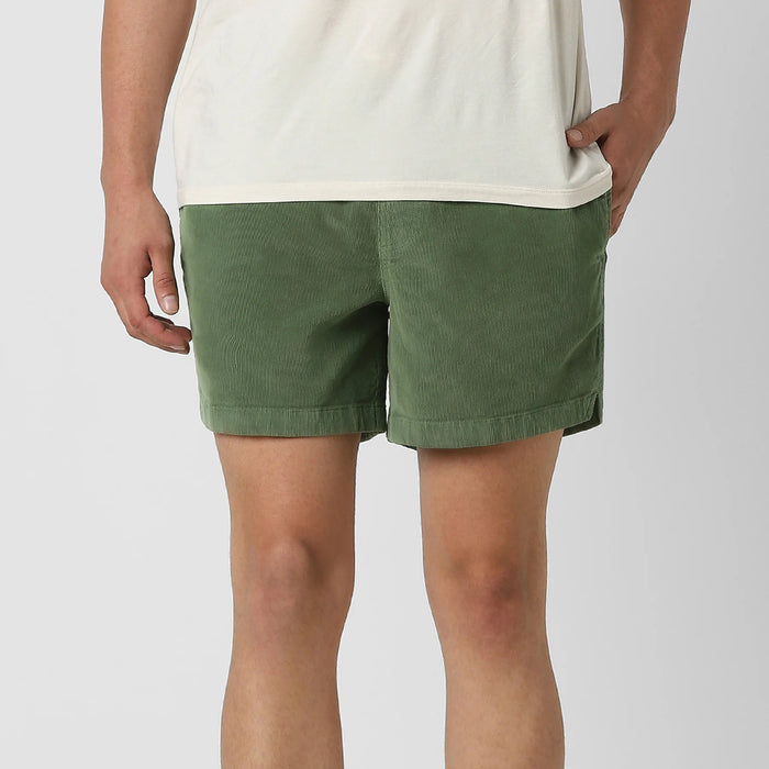 Corduroy Elastic Waistband Shorts