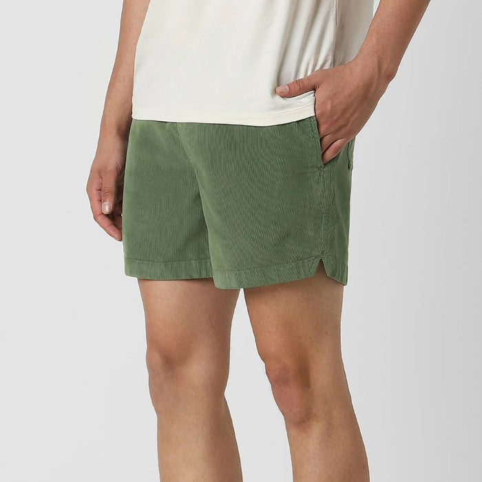 Corduroy Elastic Waistband Shorts