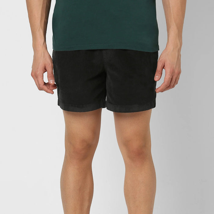 Corduroy Elastic Waistband Shorts