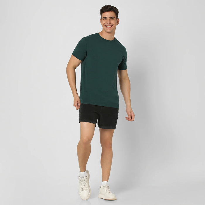 Corduroy Elastic Waistband Shorts