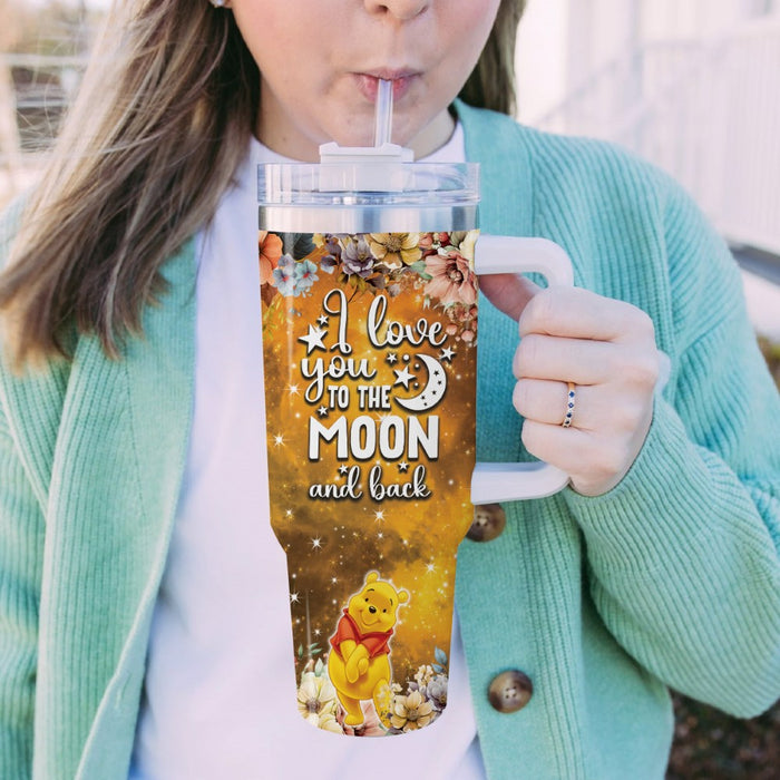 Custom Name Winnie The Pooh Printed Tumbler