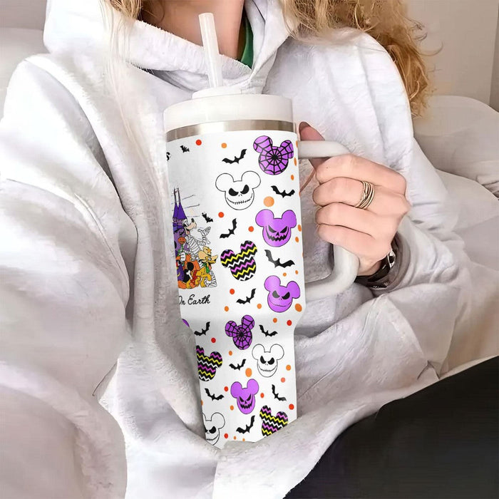 Cartoon Printed Handle And Straw Tumbler