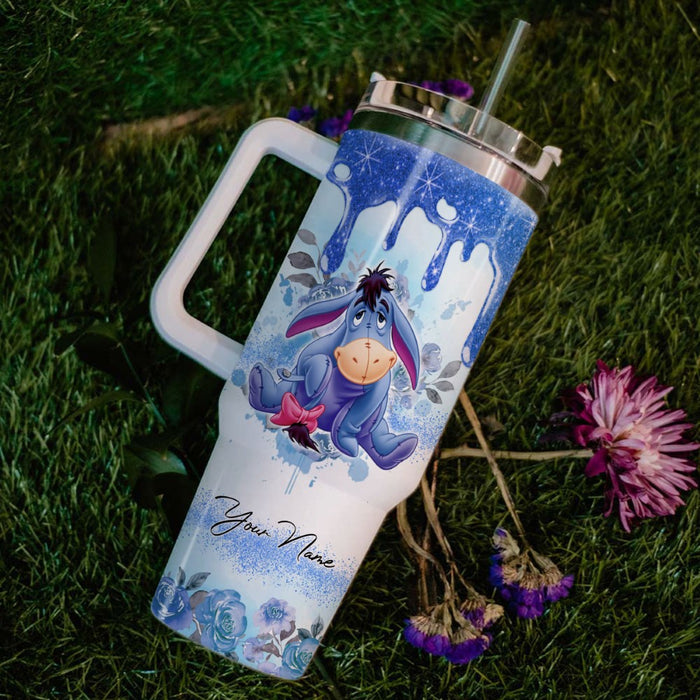 Custom Name Eeyore Printed Tumbler With Handle