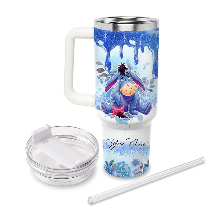 Custom Name Eeyore Printed Tumbler With Handle