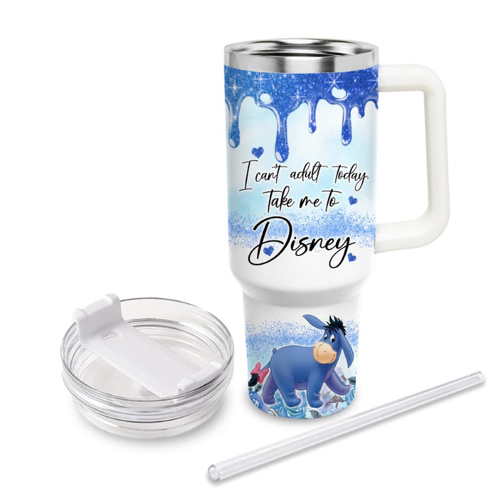 Custom Name Eeyore Printed Tumbler With Handle