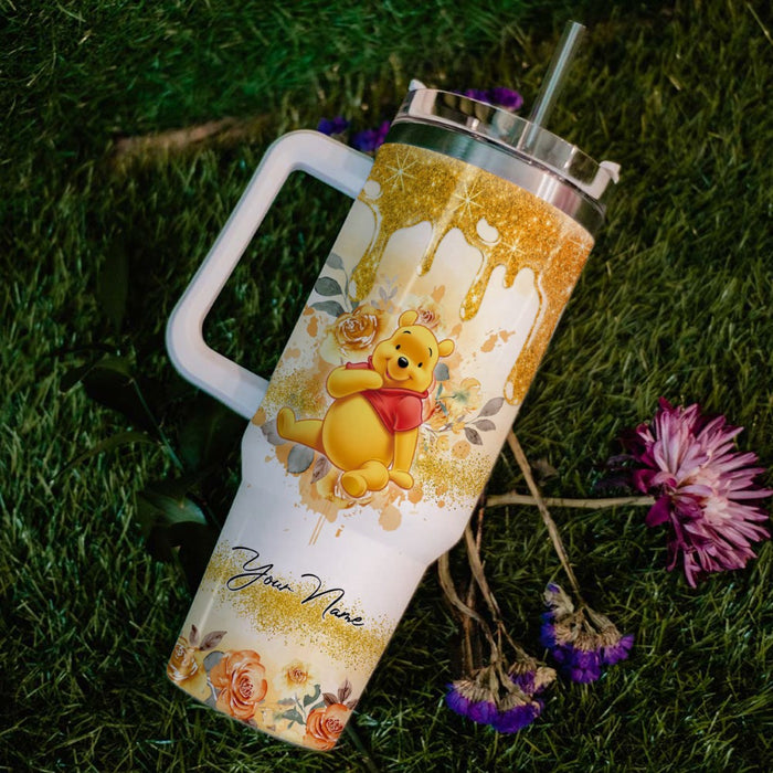 Winnie The Pooh Printed Custom Name Tumbler