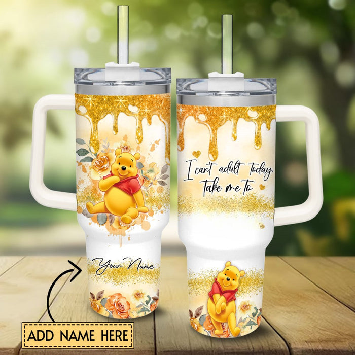 Winnie The Pooh Printed Custom Name Tumbler