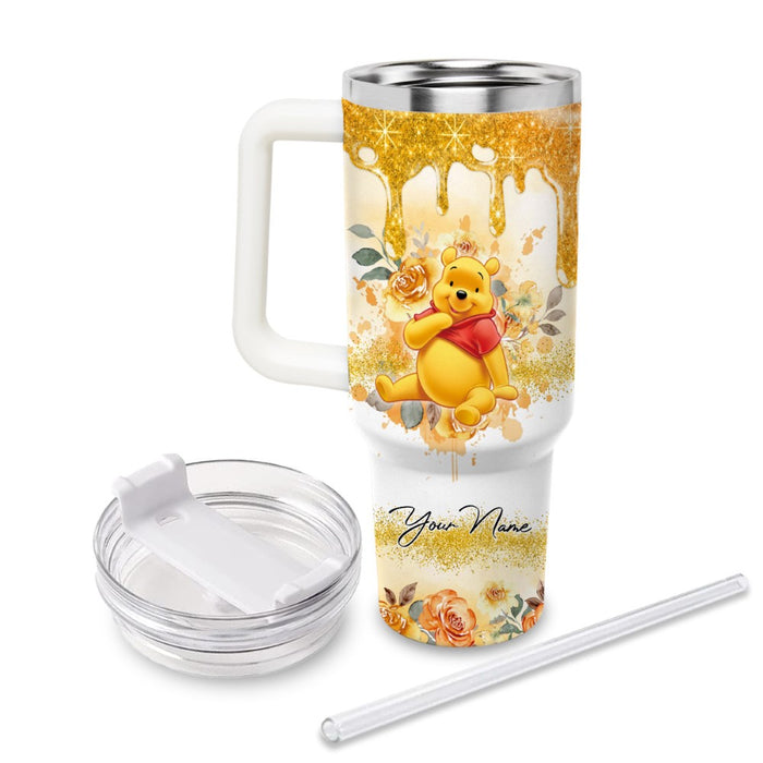 Winnie The Pooh Printed Custom Name Tumbler