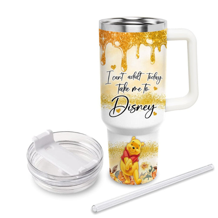 Winnie The Pooh Printed Custom Name Tumbler