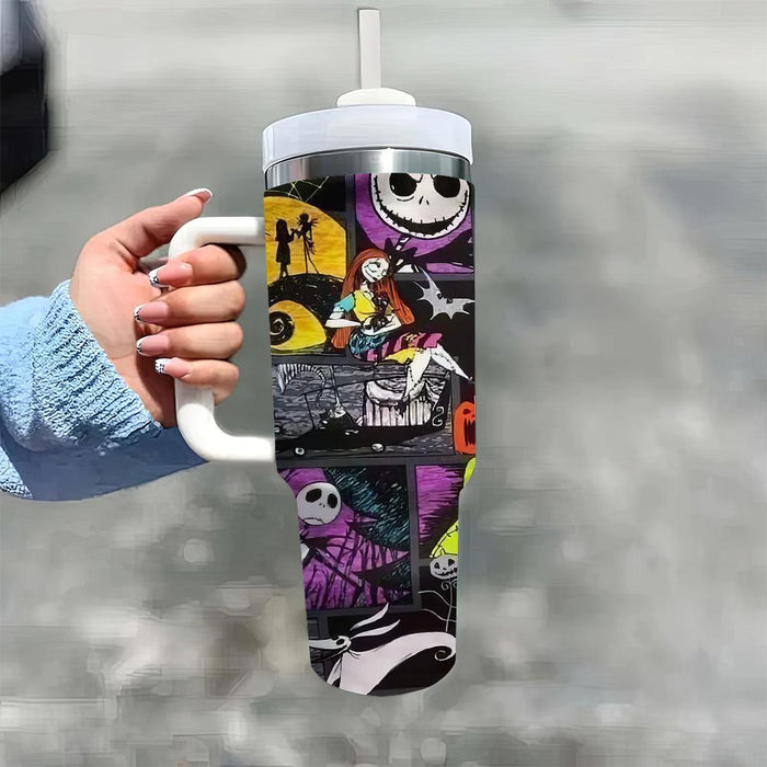 Jack Cartoon Design Tumbler With Lid And Straw