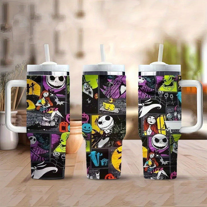 Jack Cartoon Design Tumbler With Lid And Straw