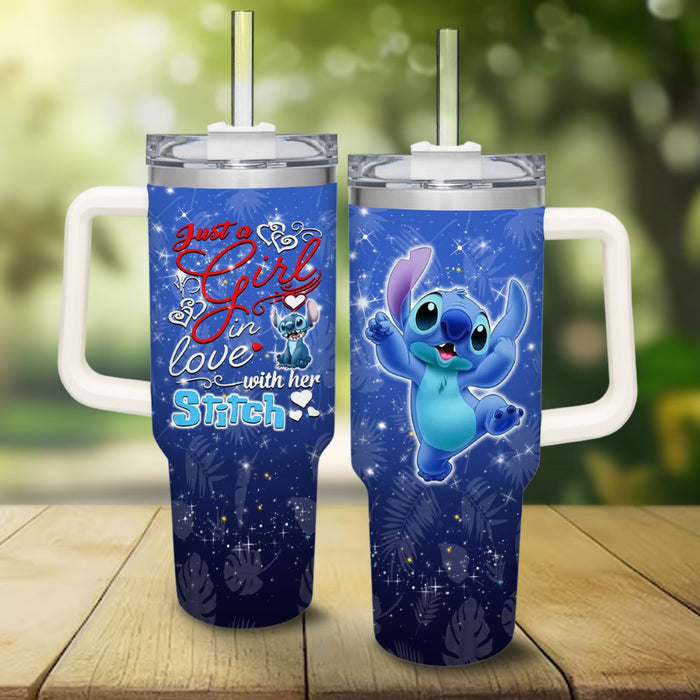 Lilo And Stitch Printed Straw Lid Tumbler