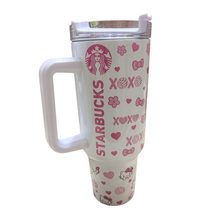 Kitty Conchas 40 oz Kawaii Travel Tumbler With Handle