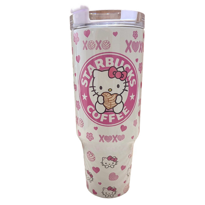 Kitty Conchas 40 oz Kawaii Travel Tumbler With Handle