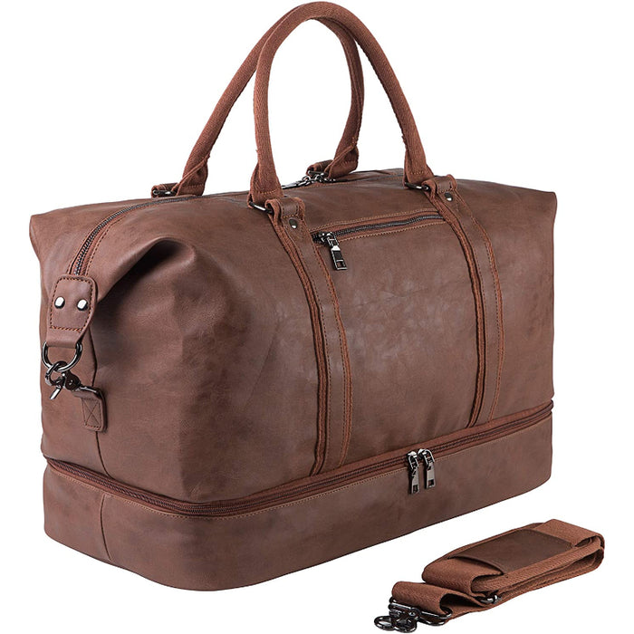 Leather Weekender Duffle Bag