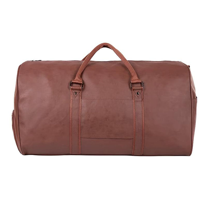 Leather Weekender Waterproof Bag With Shoe Compartment