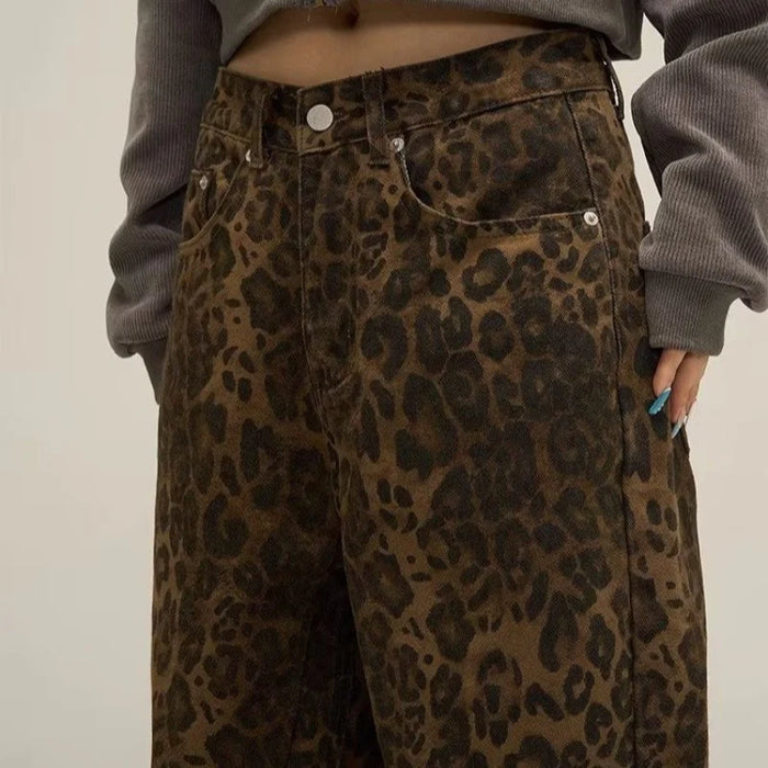 Leopard Patterned Cargo Pants