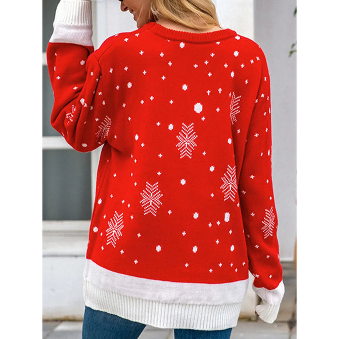 Long Sleeve Fur Christmas Sweater - Grafton Collection