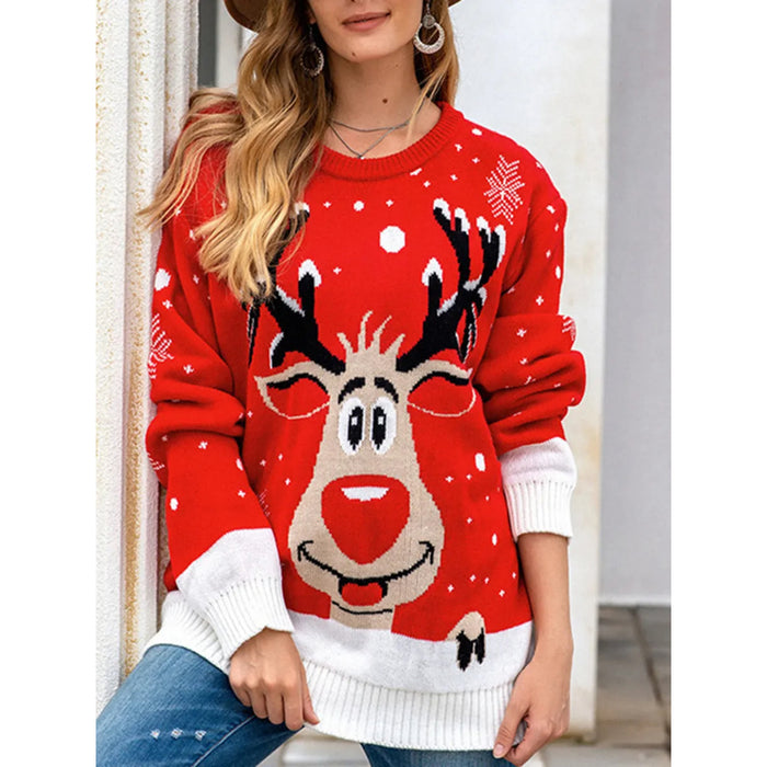 Long Sleeve Fur Christmas Sweater - Grafton Collection