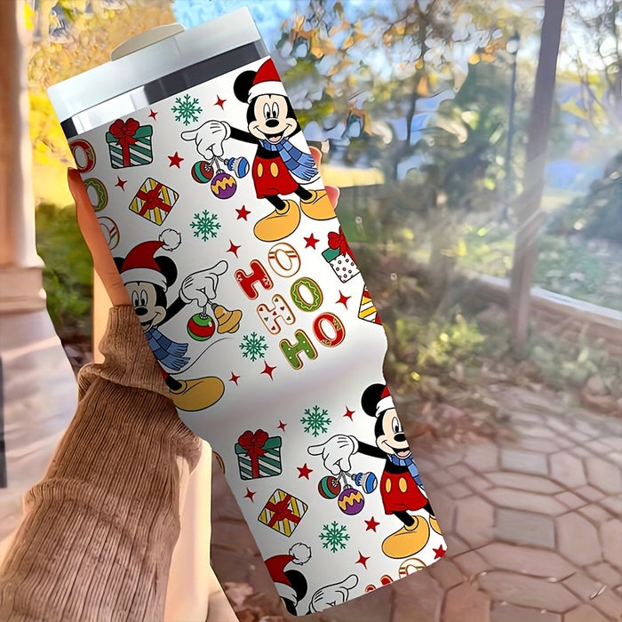 Mickey Christmas Tumbler With Lid And Straw