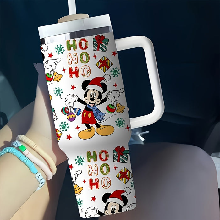 Mickey Christmas Tumbler With Lid And Straw