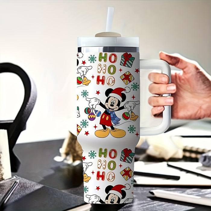 Mickey Christmas Tumbler With Lid And Straw