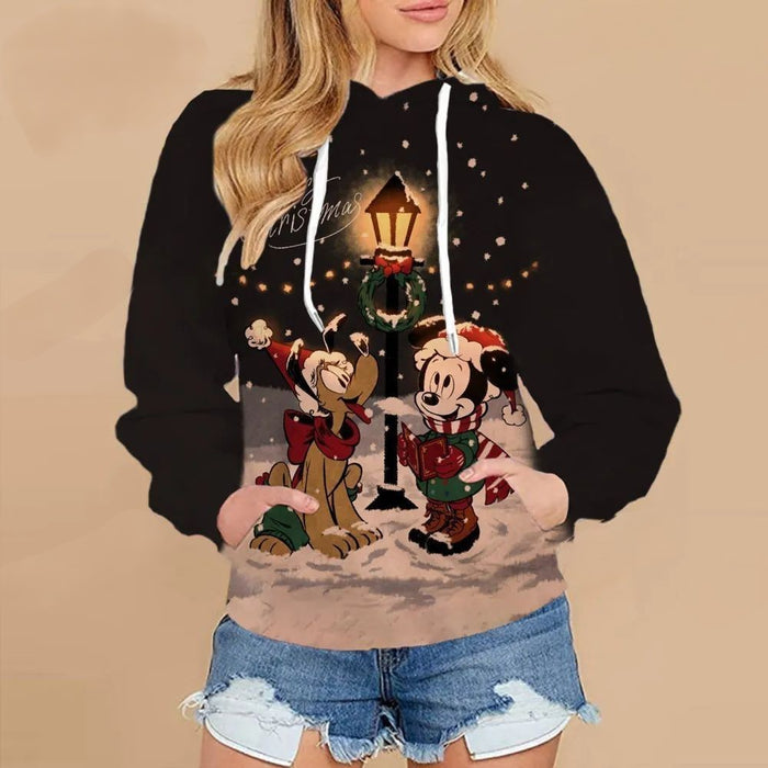 Mickey Mouse Printed Casual Christmas Hoodie - Grafton Collection