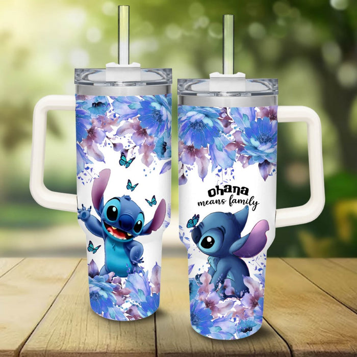 Stitch Flower Pattern Tumbler