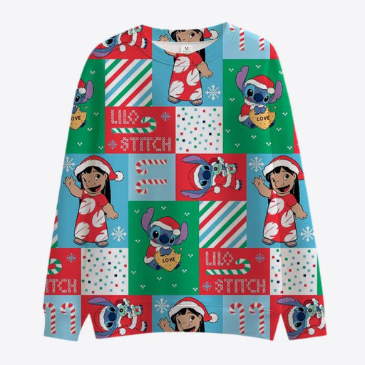 Stitch And Mickey Crew Collar Christmas Sweatshirt - Grafton Collection