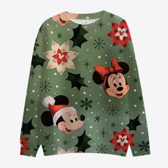 Stitch And Mickey Crew Collar Christmas Sweatshirt - Grafton Collection