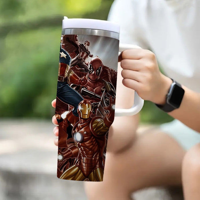 Superheroes Printed Insulated Tumbler