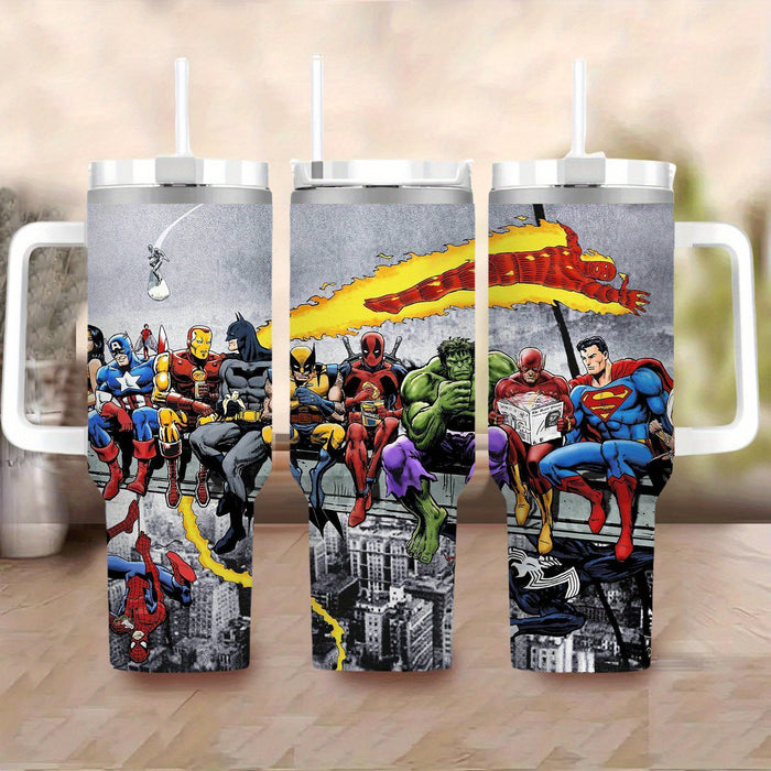 Three Superhero Printed Insulated Tumbler