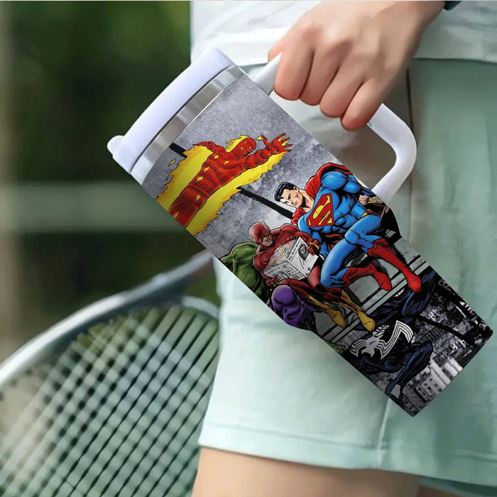 Three Superhero Printed Insulated Tumbler