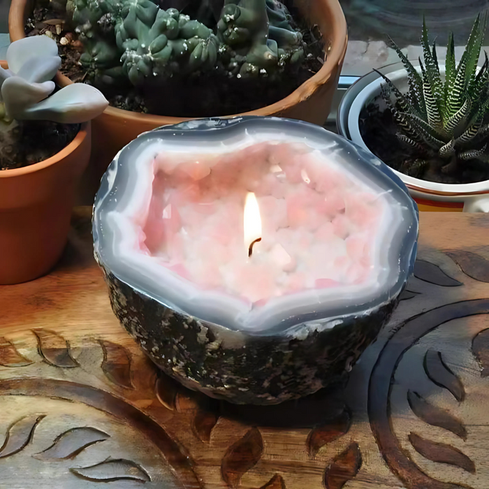 Geode Stone Inspired Decorative Candle