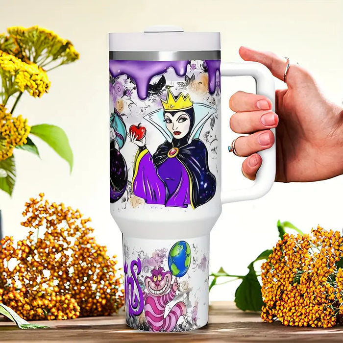 40oz Villains And Cheshire Cat Insulated Tumbler With Handle