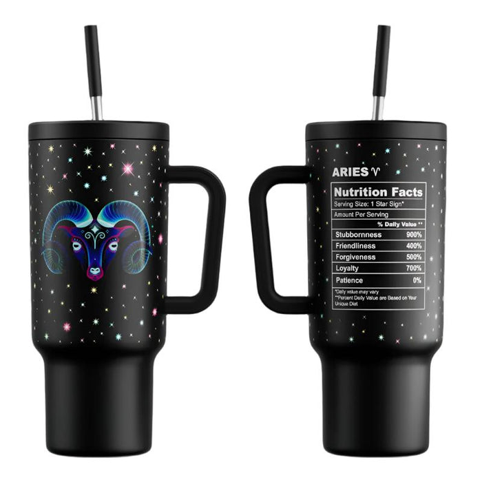 40 Oz Tumbler With Straw Zodiac Collections