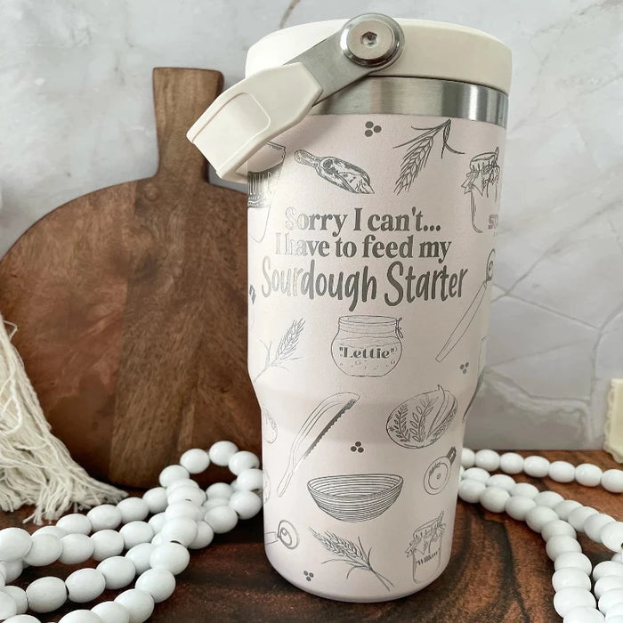 Sourdough Engraved 30oz Flip Straw Tumbler