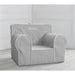 Gray Oversized Chair White Piping Slipcover - Grafton Collection