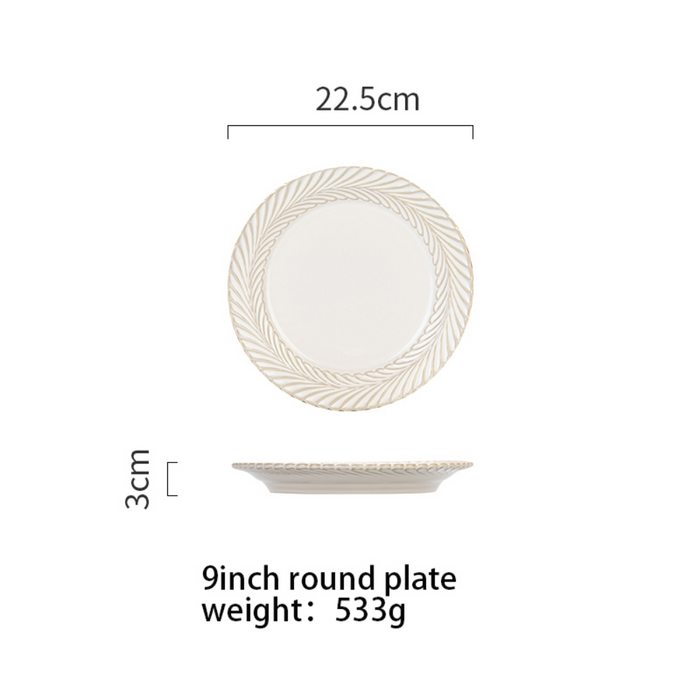 White Japanese Retro-Style Dinnerware Set - Grafton Collection