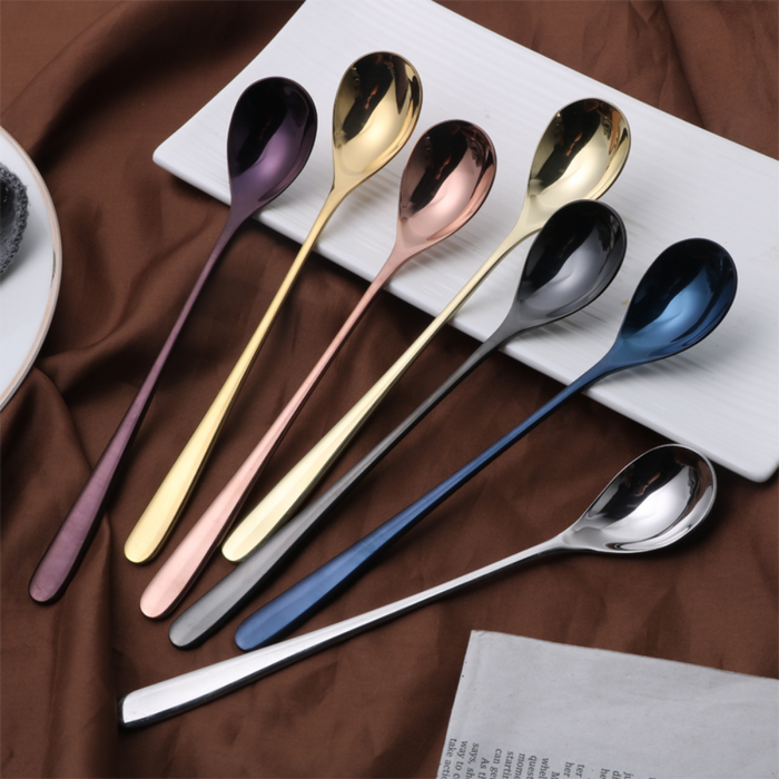 Long-Handled Stainless Steel Serving Spoons