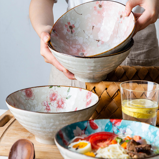 Japanese Style Floral Noodle Bowl - Grafton Collection