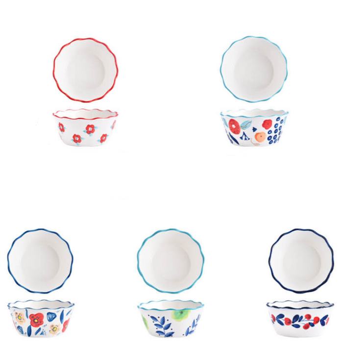 Flower Pattern Ceramic Bowls