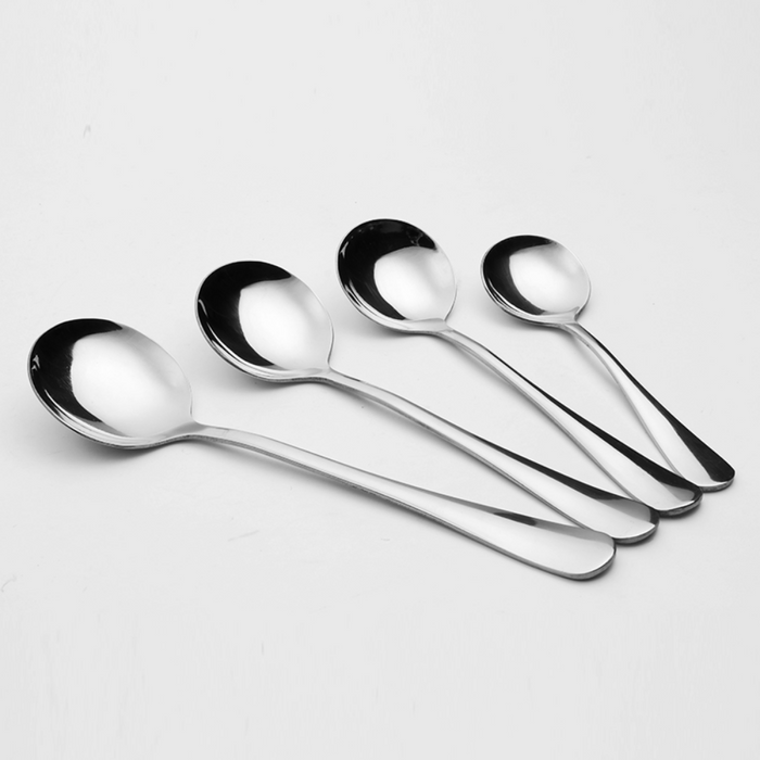Stainless Steel Rounded Spoons - 4 Pieces - Grafton Collection